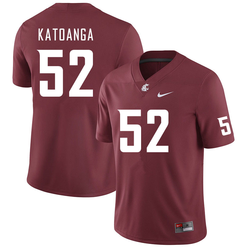 Washington State Cougars #52 Rocky Katoanga College Football Jerseys Sale-Crimson